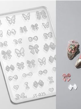 3D Silicone Nail Art Bows And Butterflies DIY Nail Art Kit New